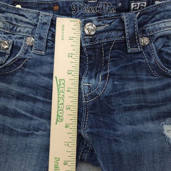 Miss Me Jeans Women's 26 Signature Cuffed Capris Low Rise Embelished‎ - Picture 10 of 11